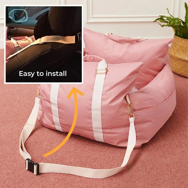 Cama de Asiento para Perros con Arnés de Seguridad, Diseño Impermeable