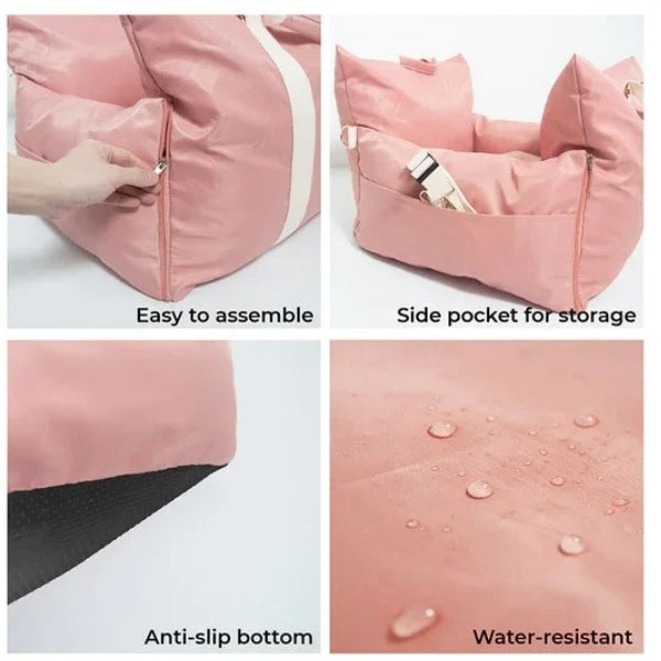 Cama de Asiento para Perros con Arnés de Seguridad, Diseño Impermeable
