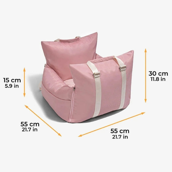 Cama de Asiento para Perros con Arnés de Seguridad, Diseño Impermeable