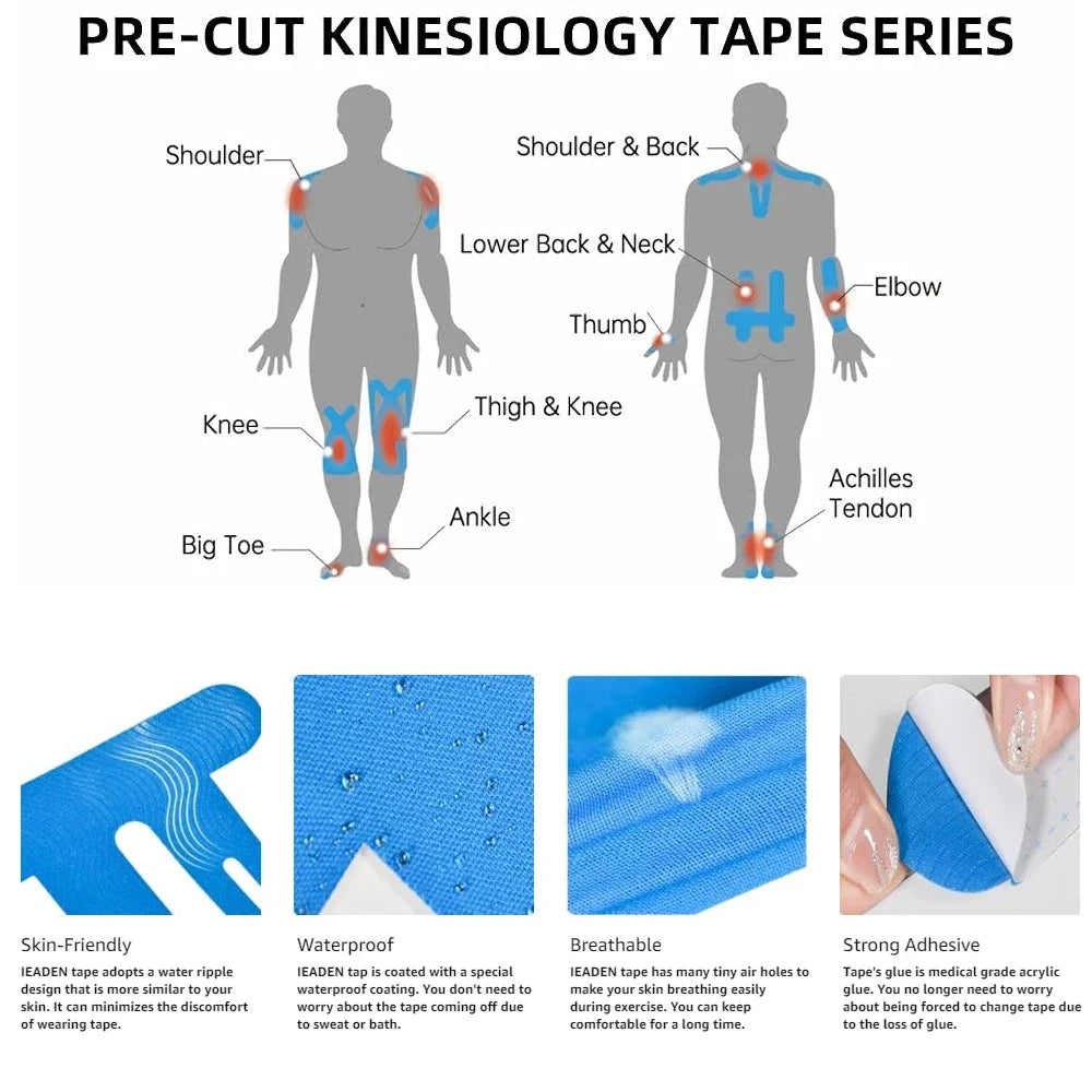 Soporte para la Rodilla con Cinta Kinesiológica Impermeable