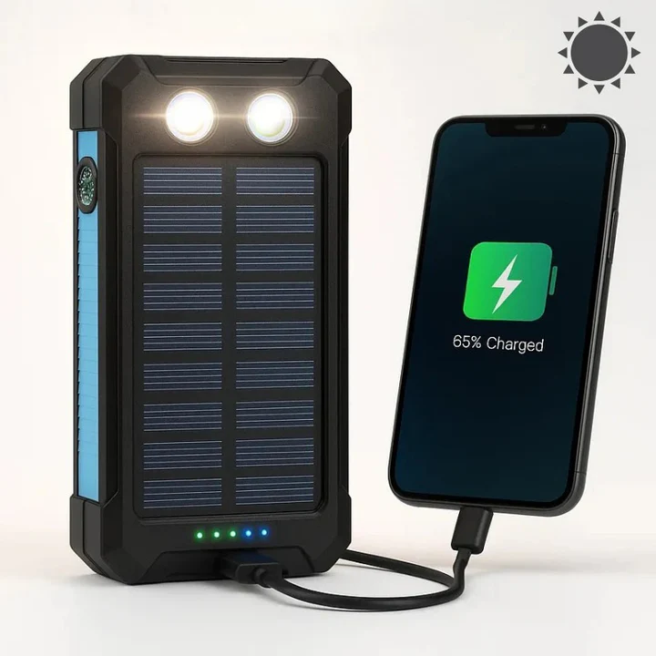 Lisslune | Banco de Energía Externo Solar Impermeable de 30,000mAh