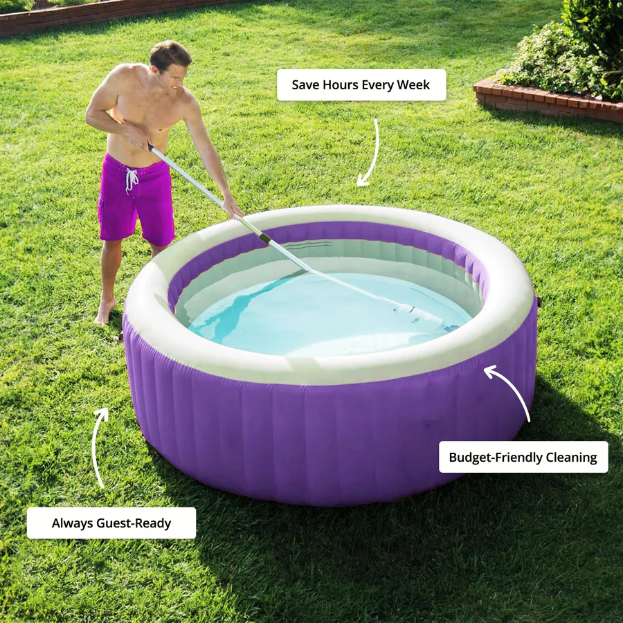 Limpiador de Piscina Inalámbrico, Recargable con Cabezas Intercambiables