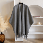 CosyDrape – Poncho Dama Doble Cara de Mezcla de Cachemira con Calidez de Lujo