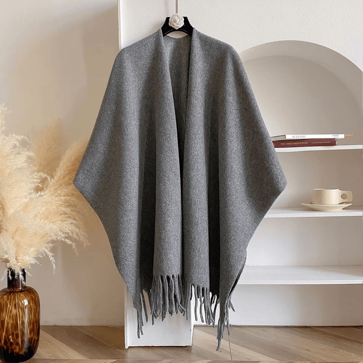 CosyDrape – Poncho Dama Doble Cara de Mezcla de Cachemira con Calidez de Lujo