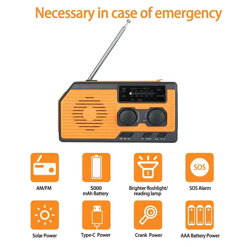 Lisslune | Radio de Emergencia Solar con Manivela
