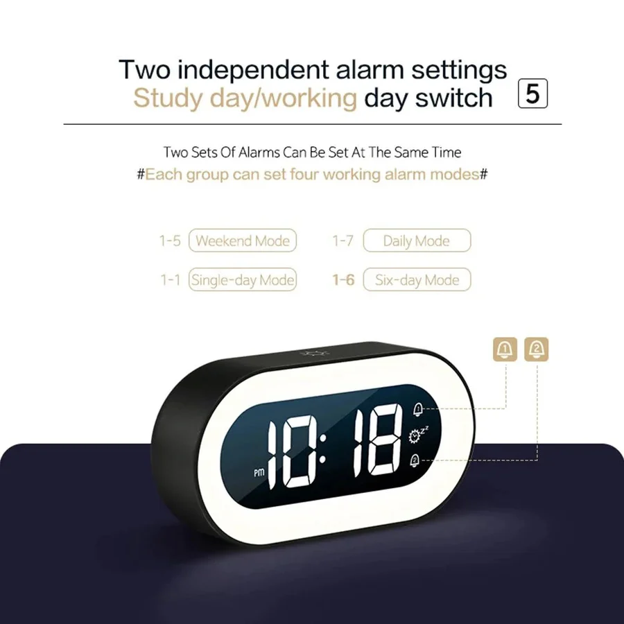 Lisslune | Despertador de Luz Suave al Amanecer, Alimentado por USB