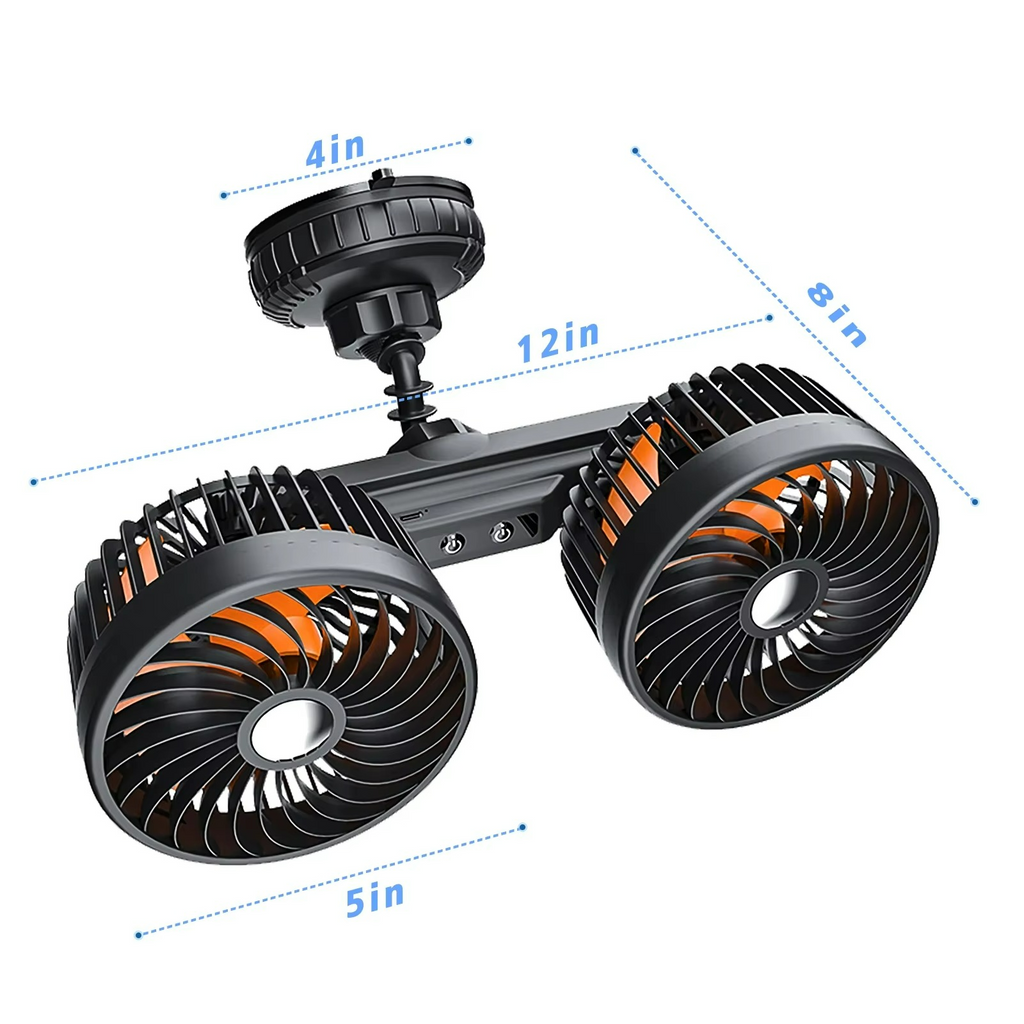 Kalsten | Ventilador de Coche AeroBreeze | Ventilador inalámbrico con batería de 4000 mAh y 3 velocidades