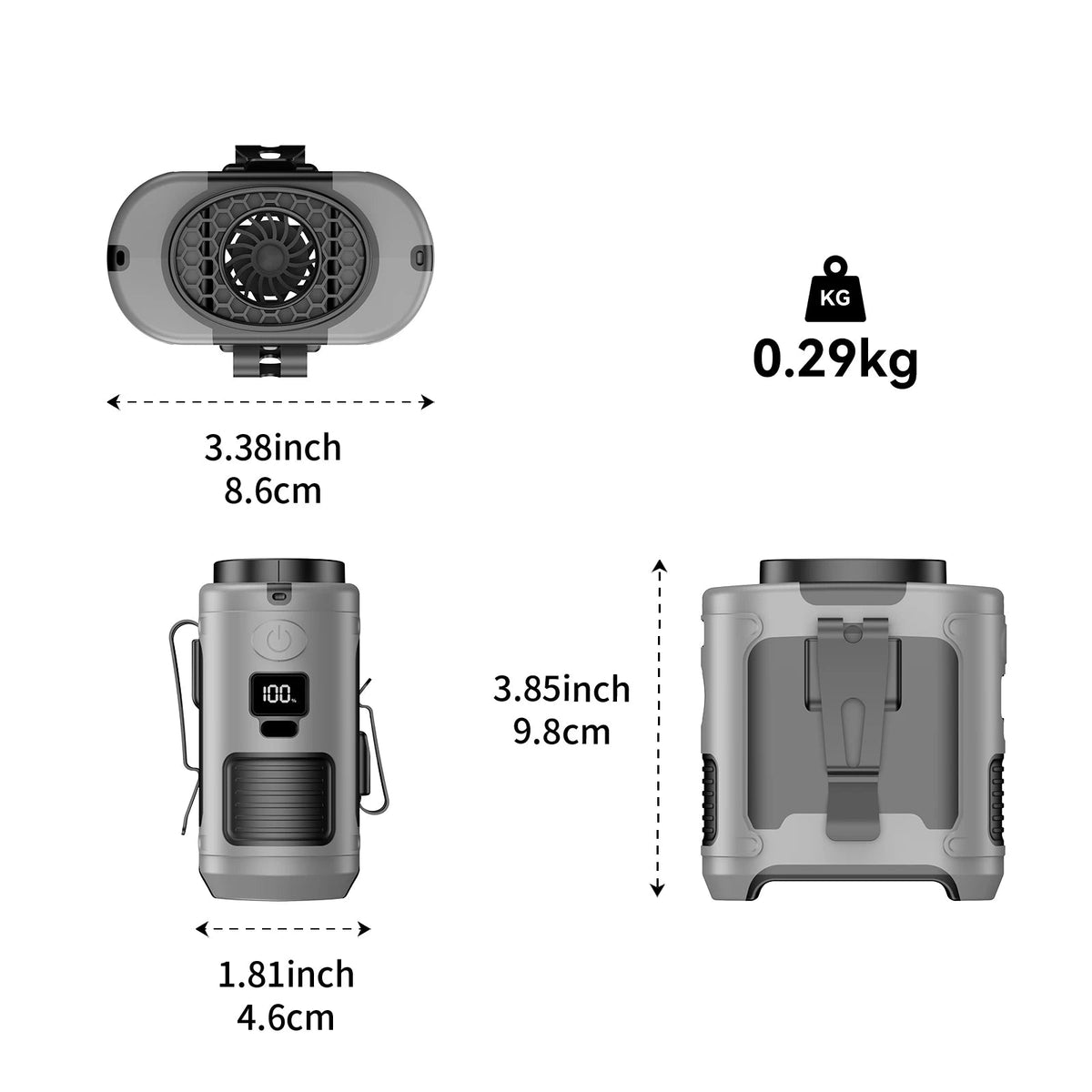 Ventilador Portátil de Cintura de 10000mAh para Exterior