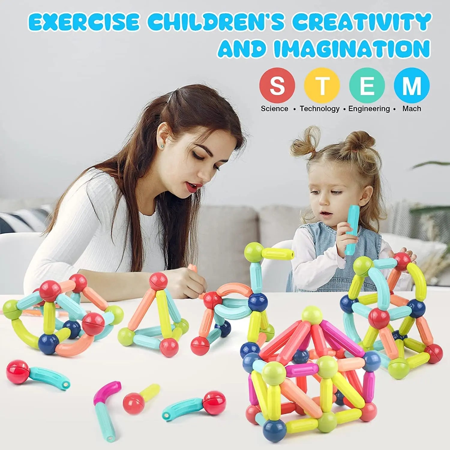 Bloques de Construcción Magnéticos | Juguetes Educativos Montessori