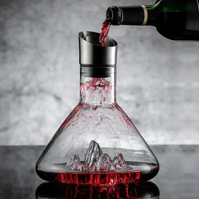 Decantador de Vino de Cristal con Aireación de 12 Canales y Filtro Integrado