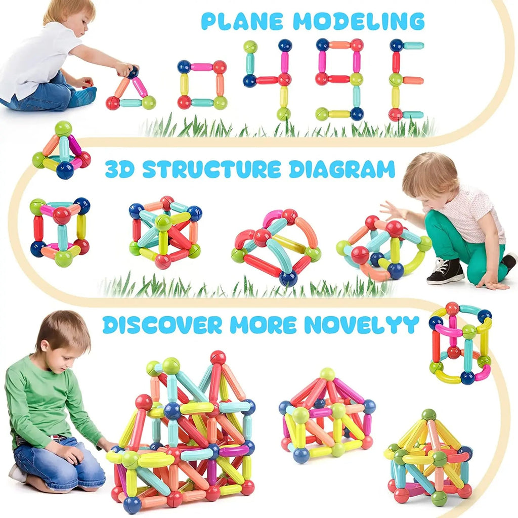 Bloques de Construcción Magnéticos | Juguetes Educativos Montessori