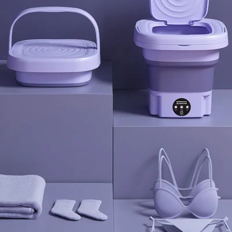 Lavadora Portátil Plegable con Secadora | Mini Lavadora de Ropa
