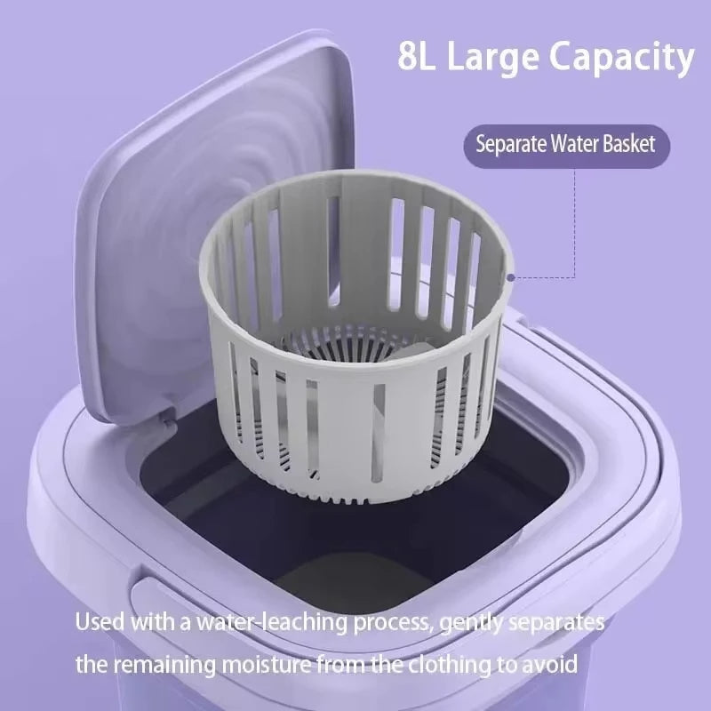 Lavadora Portátil Plegable con Secadora | Mini Lavadora de Ropa
