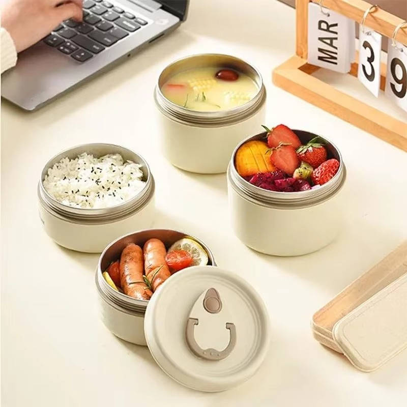 Juego Completo de Contenedor de Comida Aislado de Acero Inoxidable para Almuerzo