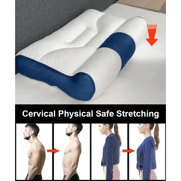 Almohada Ergonómica de Plumón de Ganso, Almohada de Soporte Cervical y Confort, Almohada que Mejora el Sueño