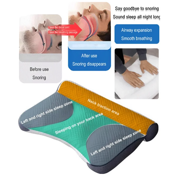 Almohada Ergonómica de Plumón de Ganso, Almohada de Soporte Cervical y Confort, Almohada que Mejora el Sueño
