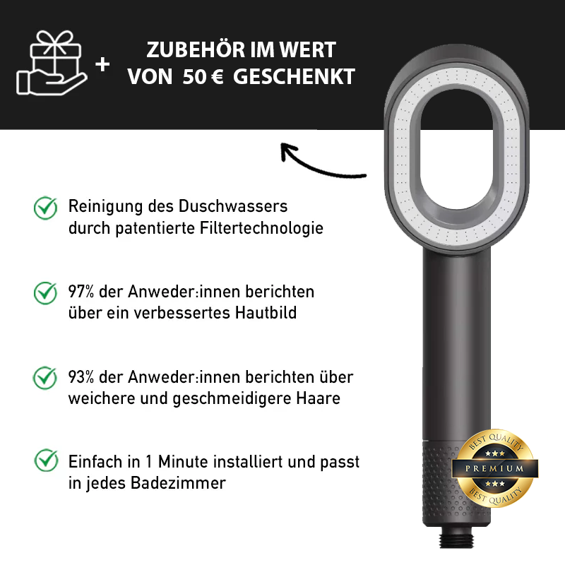 Doyoo Pure™ - 3en1 Pomo de Ducha Premium Filtrante