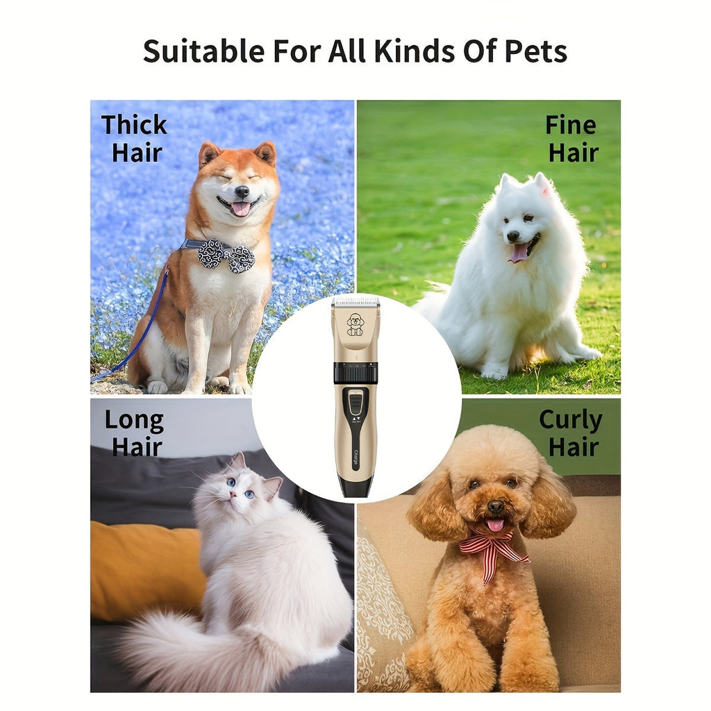 Cortadora de Mascotas Inalámbrica - Recargable por USB y Silenciosa