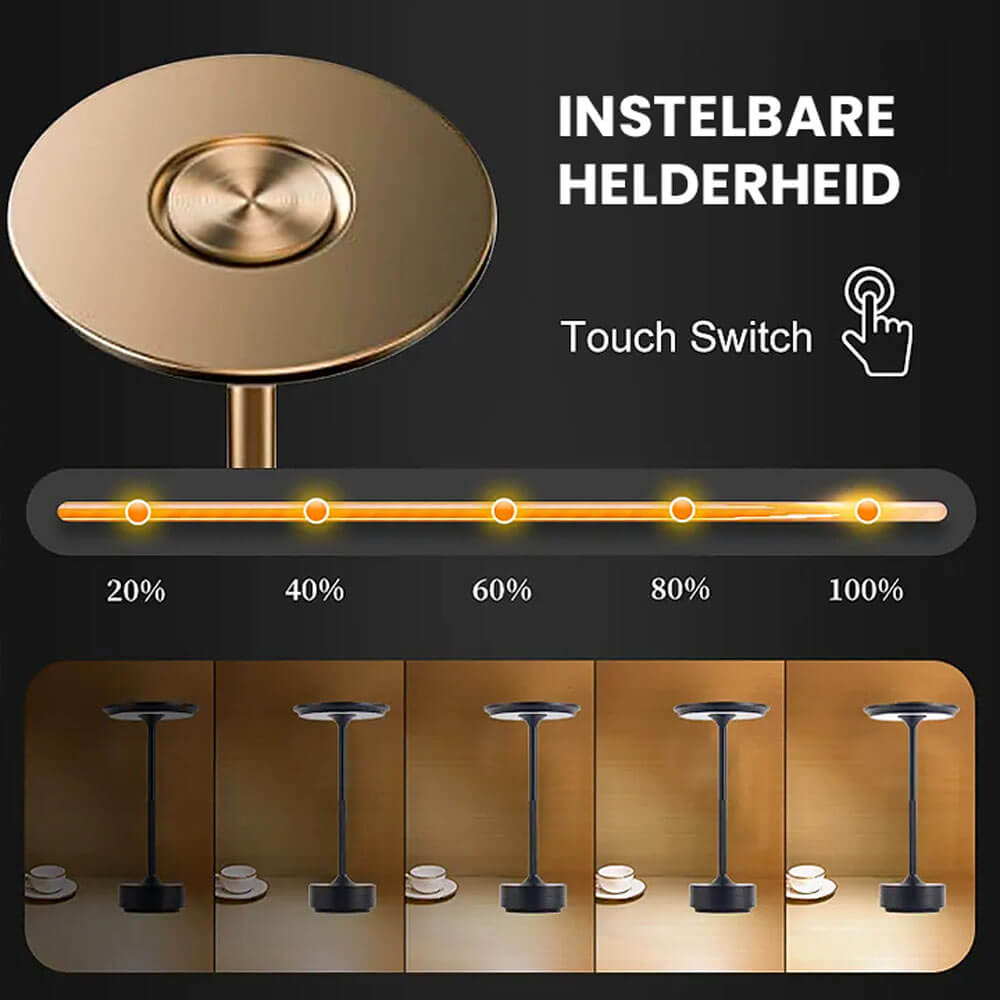 LuminLight | Lámpara de Mesa LED Inalámbrica Recargable Regulable