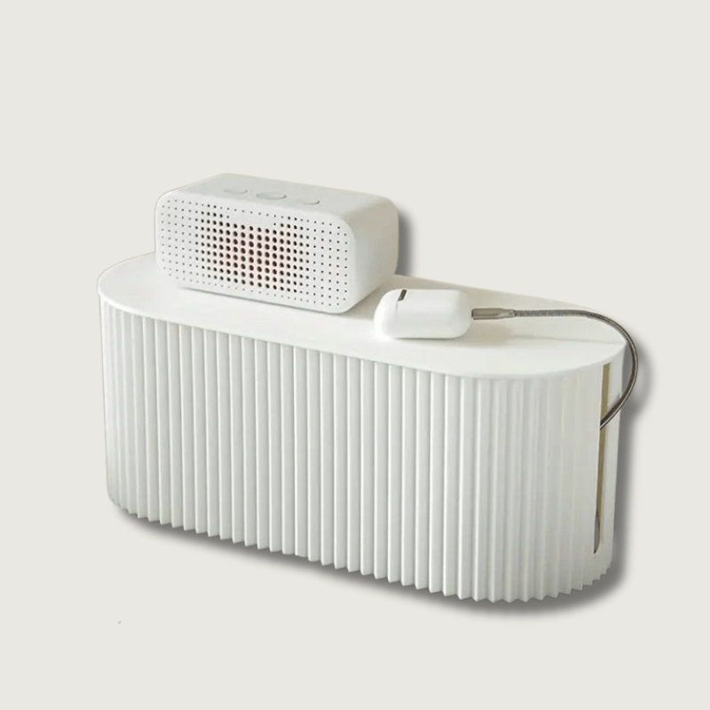 Ordoca Caja de Cables Organizador de Escritorio | Gestión de Cables y Almacenamiento | Blanco | 30x11x13 cm