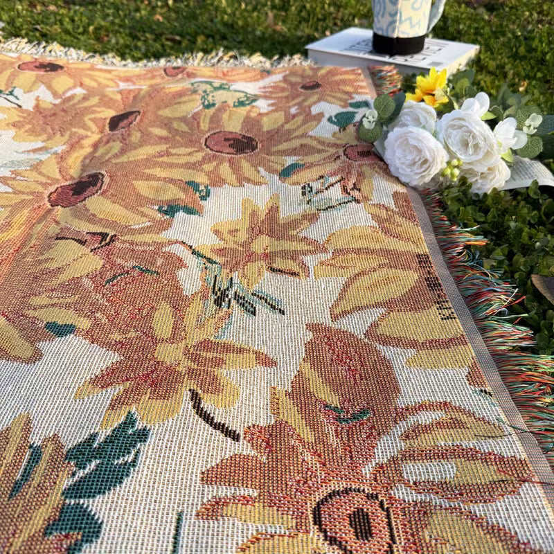 Manta de Picnic Impermeable Diseño Floral Ligero 180x230cm