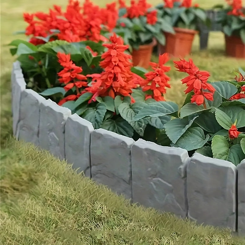 Set de Bordes de Jardín con Aspecto de Piedra – Práctico y Decorativo