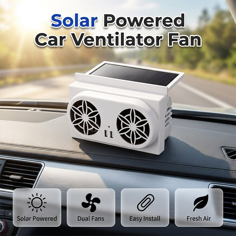 Ventilador Solar para Auto — Comodidad de Enfriamiento Instantáneo