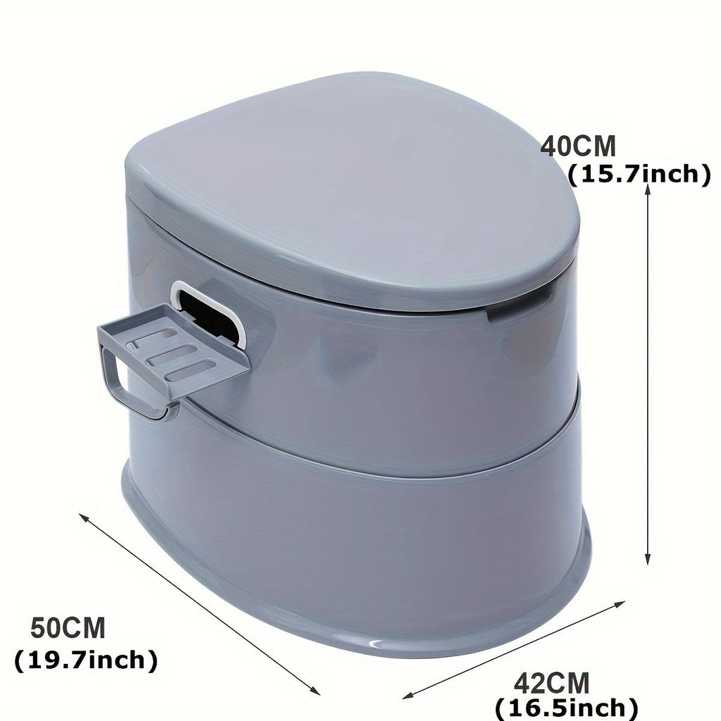 Inodoro Portátil Gris de PVC - Cómodo y Práctico para Acampar y Uso de Emergencia