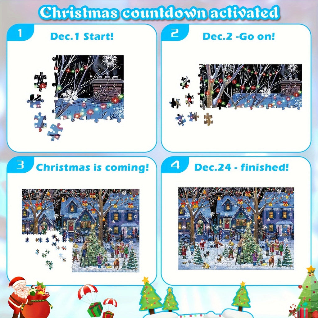 Calendario de Adviento Puzzle del Moderno Pueblo Navideño