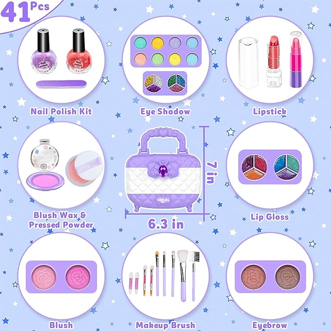 Juego de Maquillaje Lavable para Niños - Seguro y Divertido
