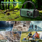 StormMate X10 Radio de emergencia con batería de 10.000 mAh | Solar, manivela & USB-C | Luz LED, alarma SOS & brújula | AM/FM/NOAA