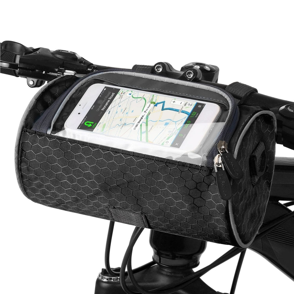 Bolsa Práctica para el Manillar de la Bicicleta con Soporte para Smartphone y Material Resistente al Agua