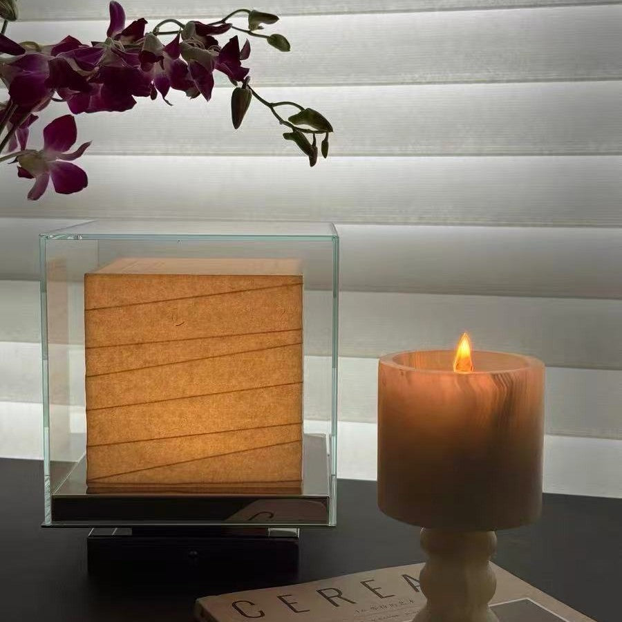 Lámpara de Mesa Cuadrada de Papel Inalámbrica Decorativa