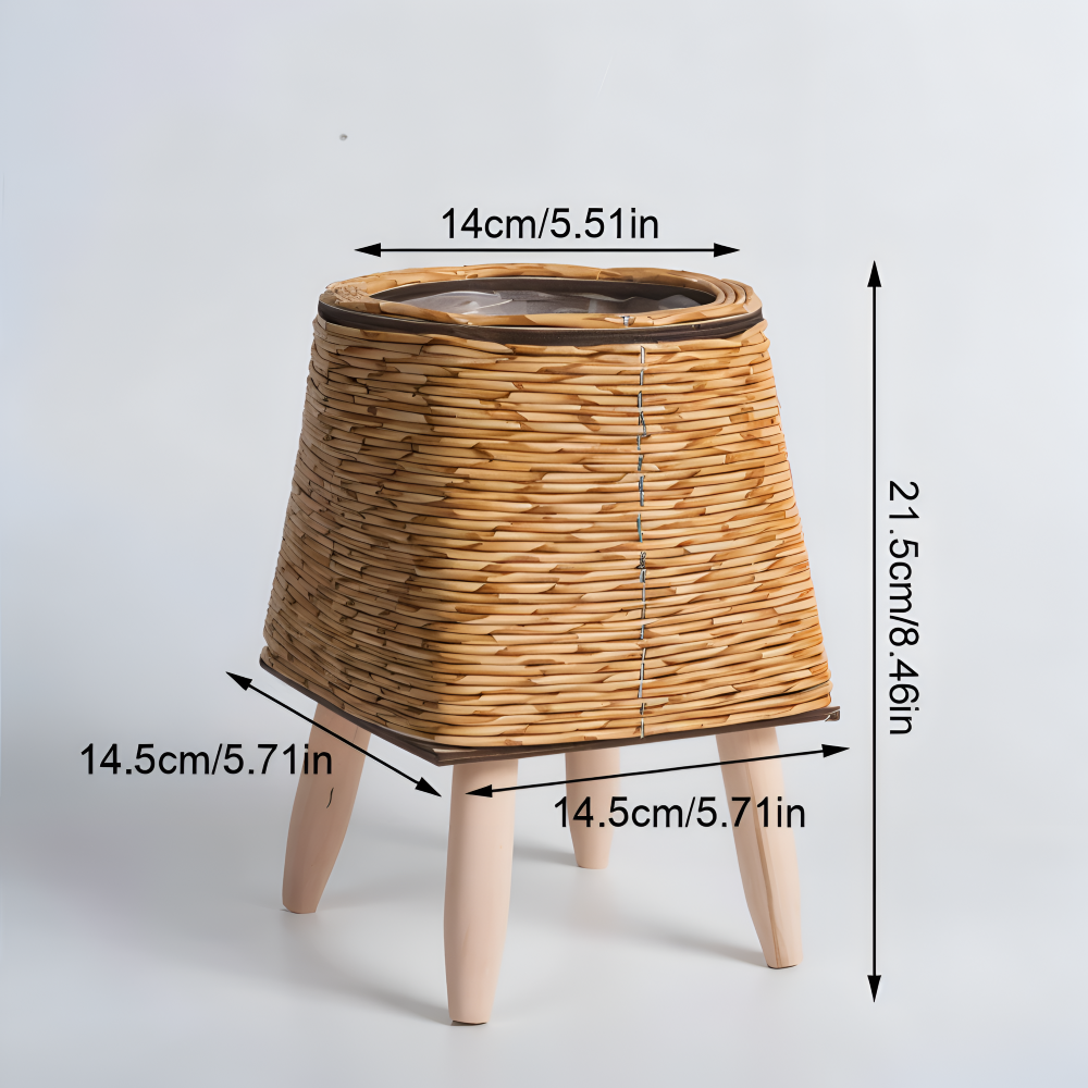 Maceta de Rattan Artificial de Estilo Rústico