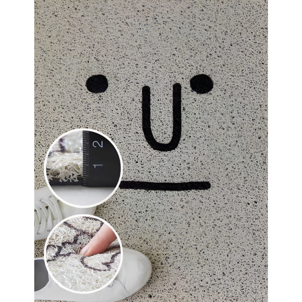 Alfombra de Entrada de PVC Antideslizante con Cara de Smiley