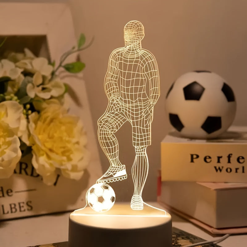 Lámpara de Jugador de Fútbol 3D – Para una Atmosfera Deportiva