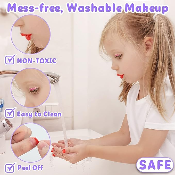 Juego de Maquillaje Lavable para Niños - Seguro y Divertido