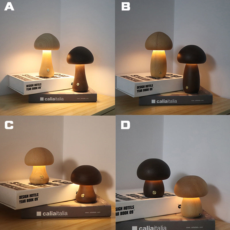 Ocerar™ Lámpara de Setas LED Inalámbrica de Madera | 50% DESCUENTO