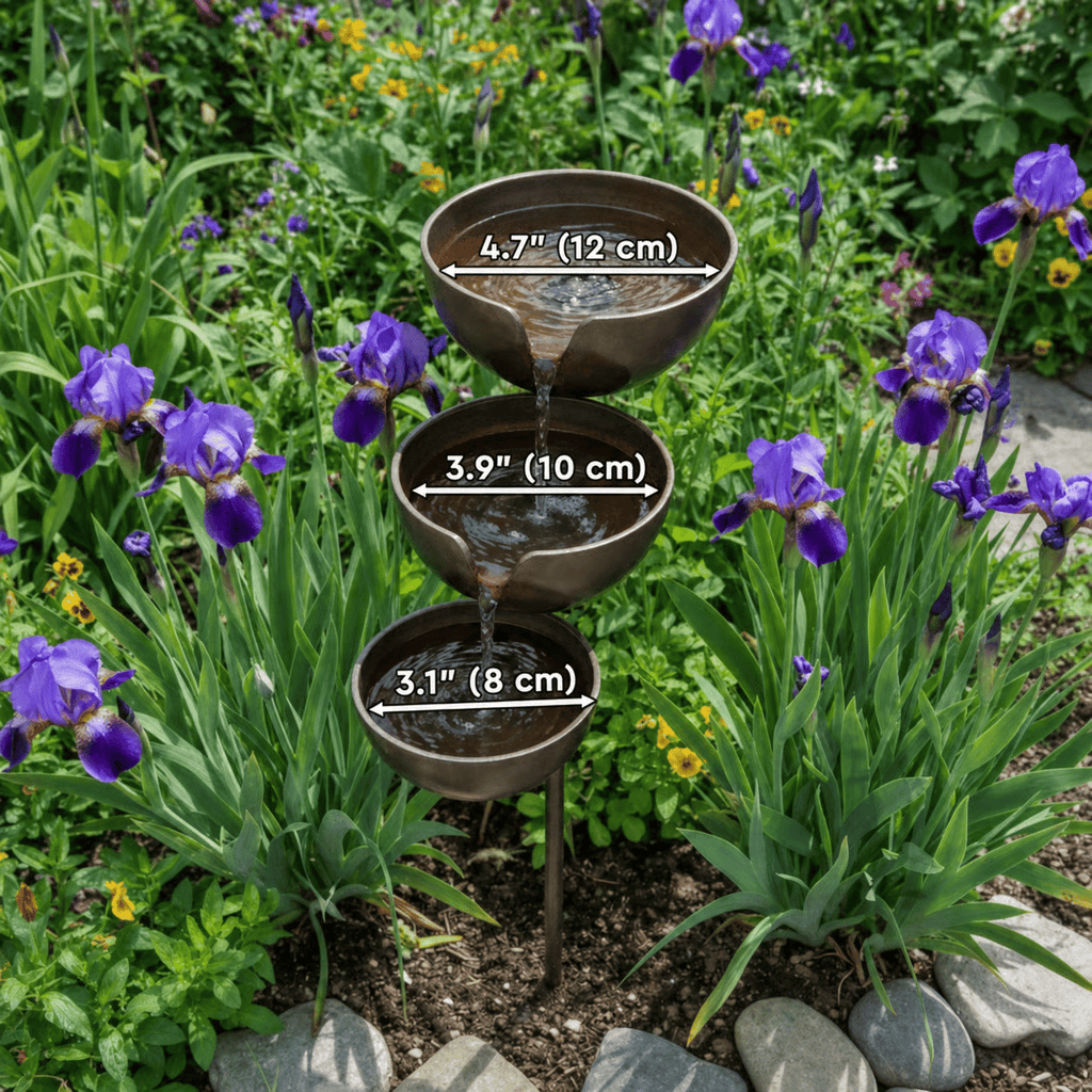 Fuente de agua para aves de metal con función de agua de lluvia