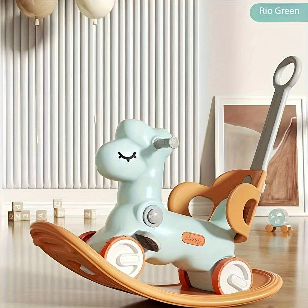 2-en-1 Caballito de Madera para Bebés y Bicicleta de Paseo - Juguete Seguro y Divertido