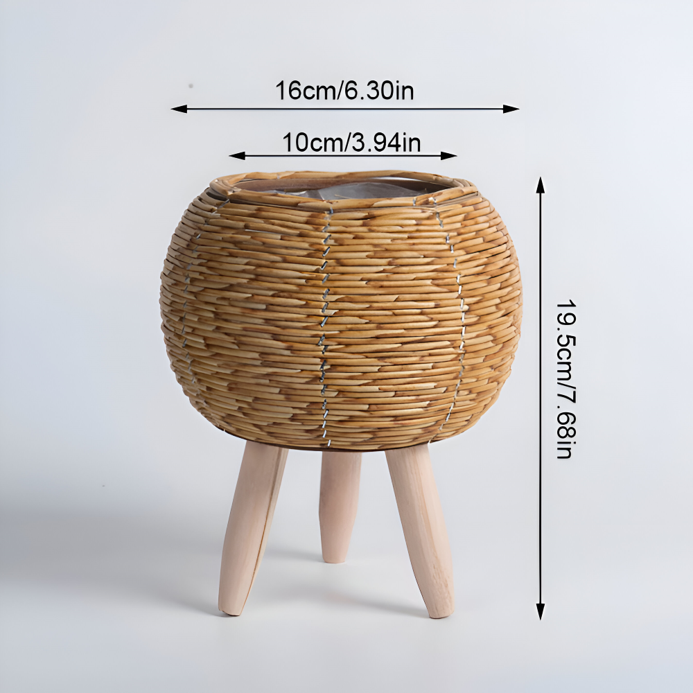 Maceta de Rattan Artificial de Estilo Rústico