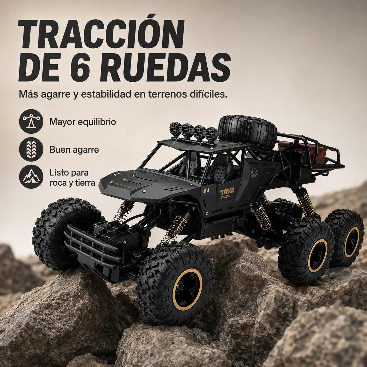 Camión Monster RC de 6 Ruedas – Off-Road Escala 1/12 con Tecnología Avanzada de 2.4GHz y Alta Velocidad