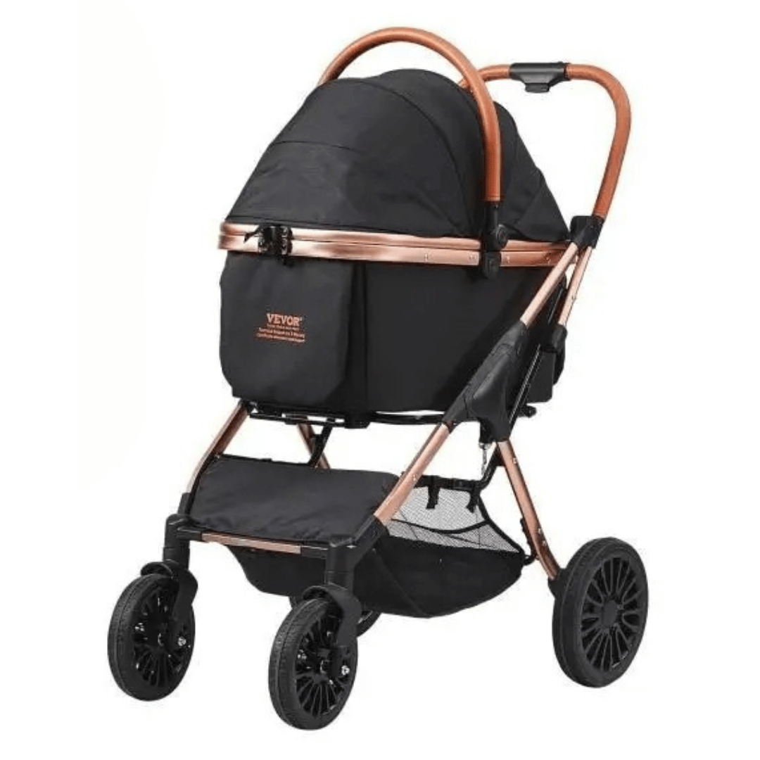Carrito de Perro Plegable Fácil con Canasta Desmontable para Perros Pequeños