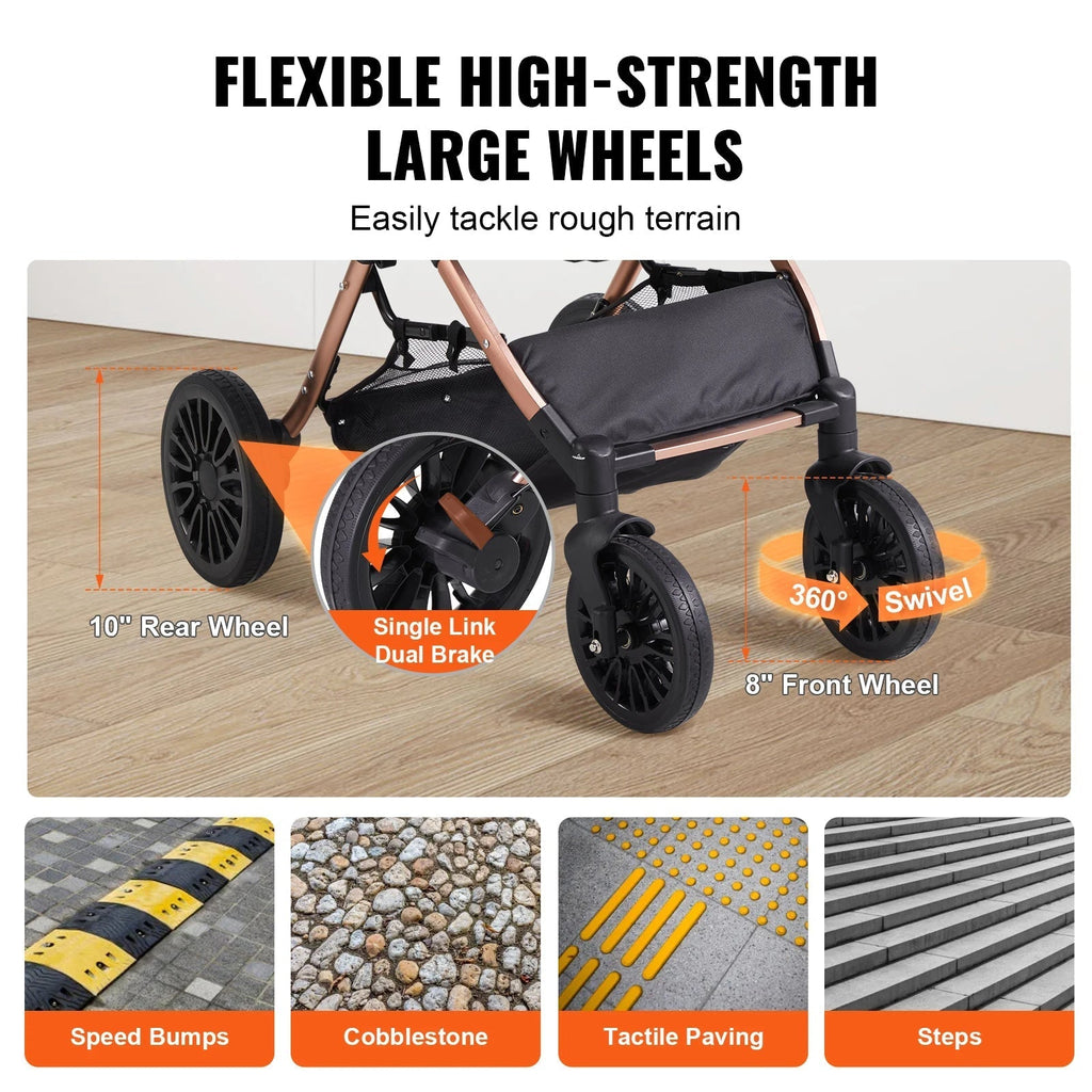 Carrito de Perro Plegable Fácil con Canasta Desmontable para Perros Pequeños