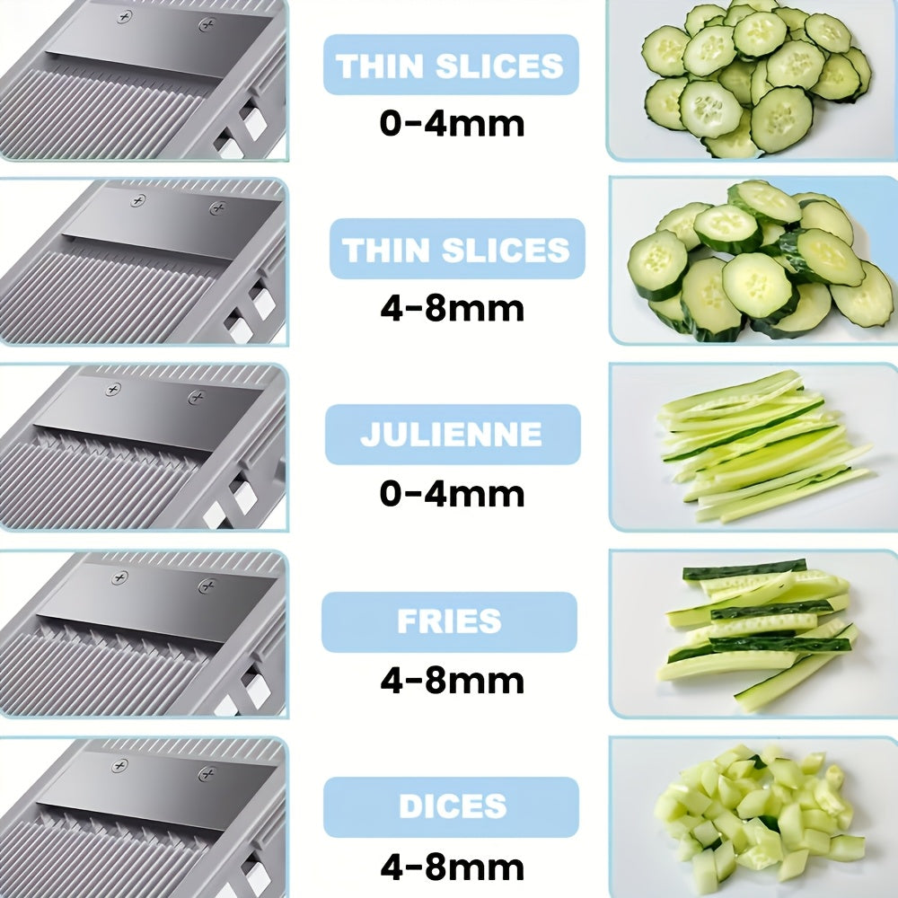 Cortador de Verduras Multifuncional – Seguro, Ajustable y con Gran Capacidad de Recogida