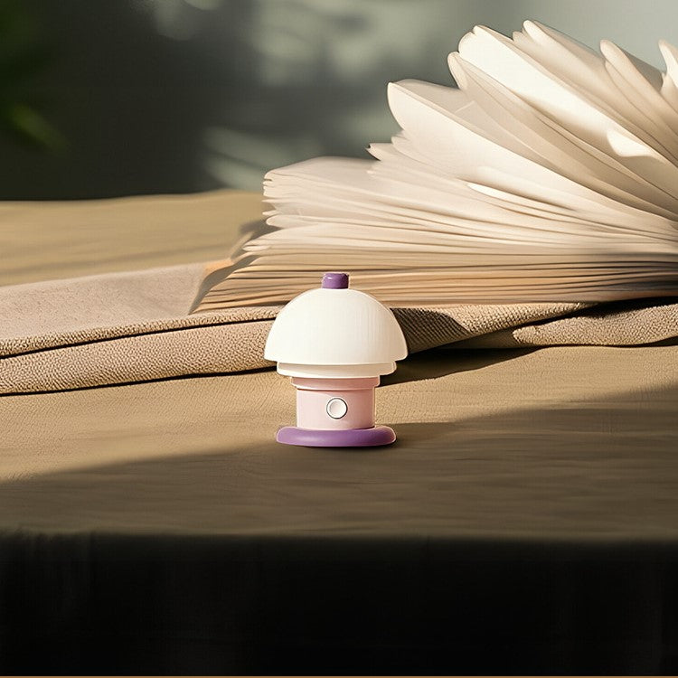 Lámpara de Mesa de Noche Crema Diseño Geométrico