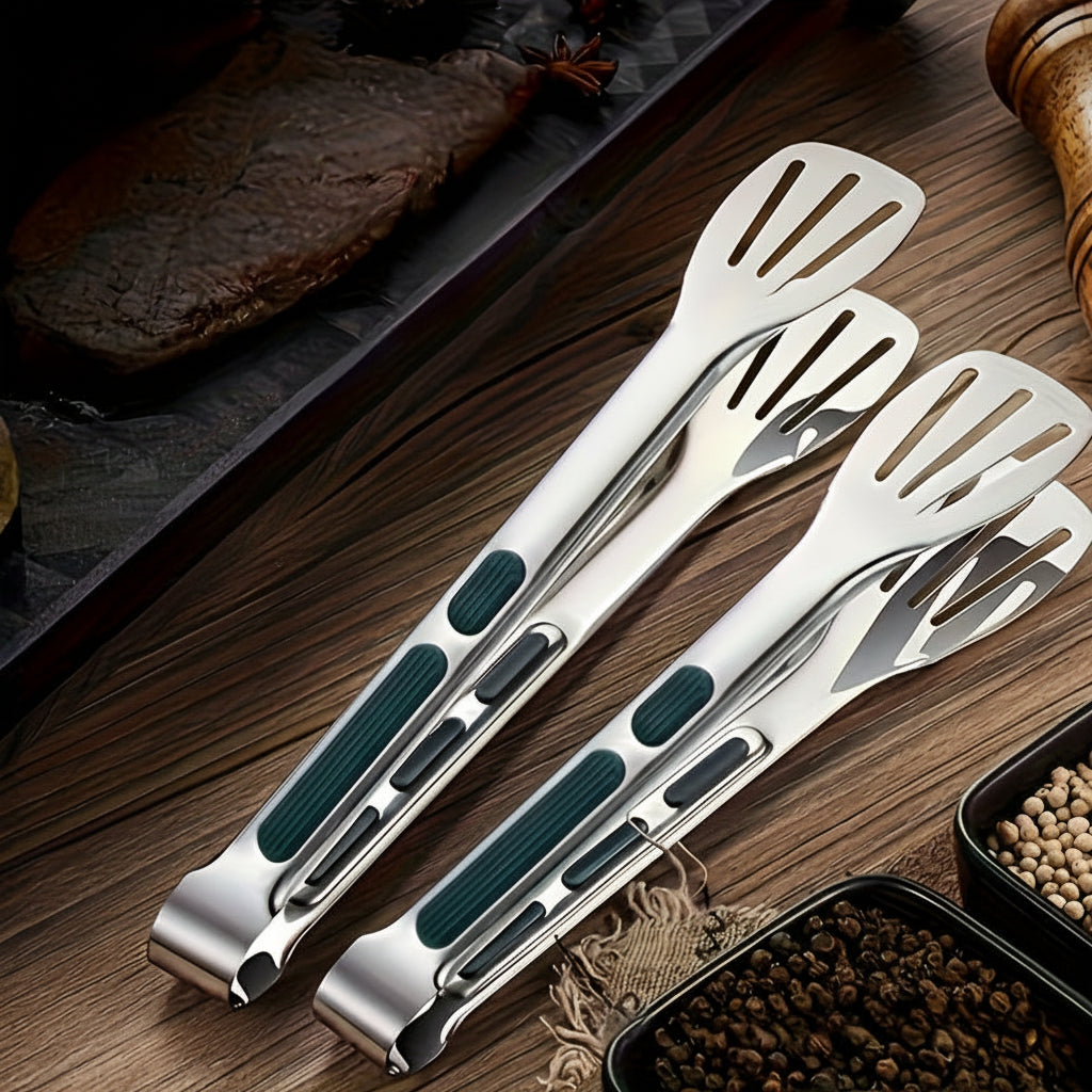 SERVETONG – Pinzas de Acero Inoxidable para un Agarre Seguro y Manejo Preciso de Alimentos