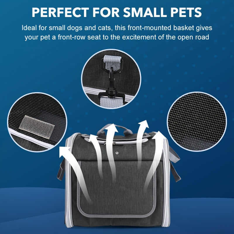 Cesta de Bicicleta Expandible para Mascotas – Cómoda y Segura para Perros y Gatos Pequeños