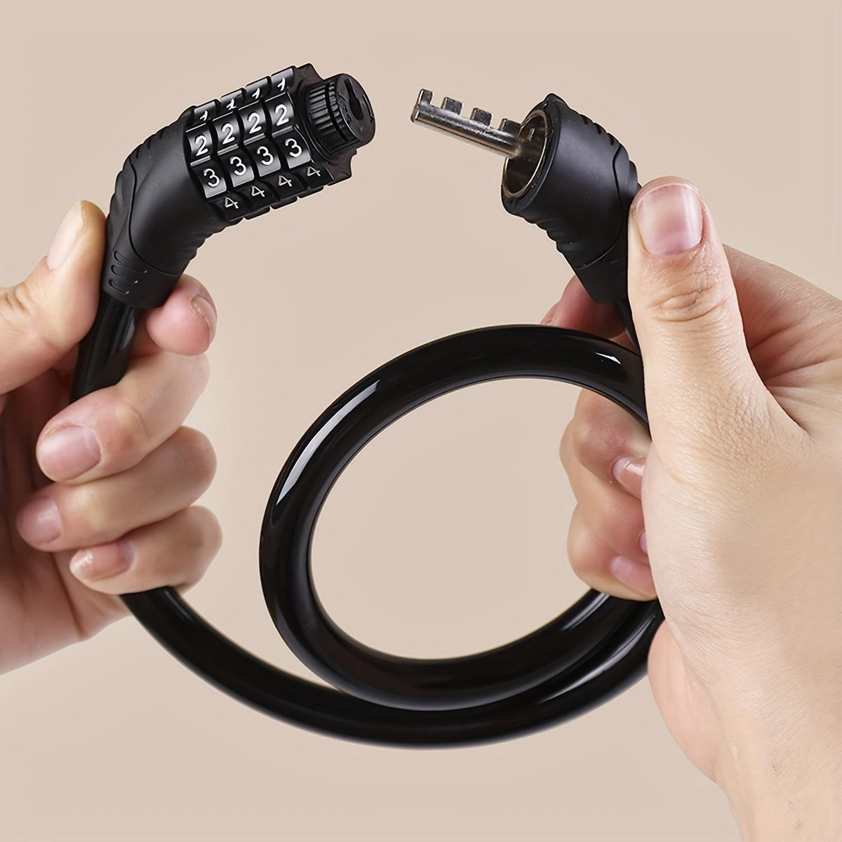 BIKEGUARD - Candado de Seguridad de Cable de Acero con Código de 4 Dígitos