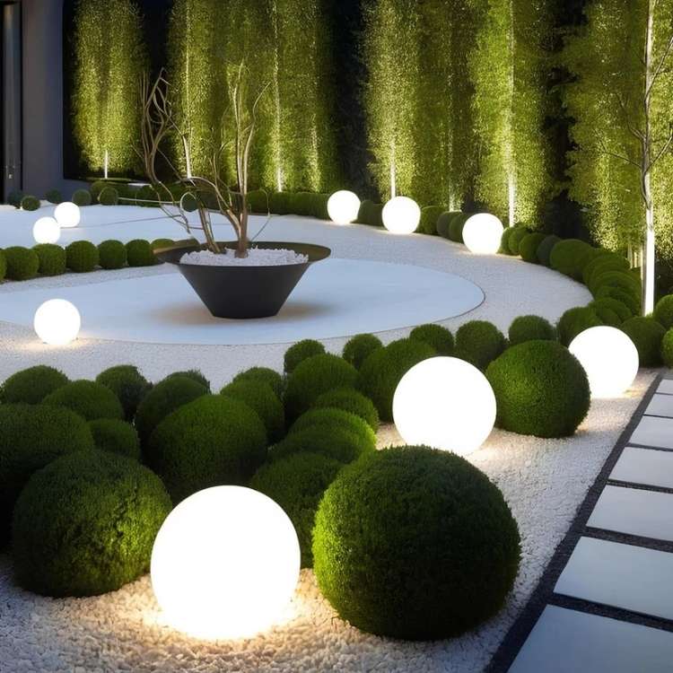 Luz de Jardín Esférica Iluminada Ecológica